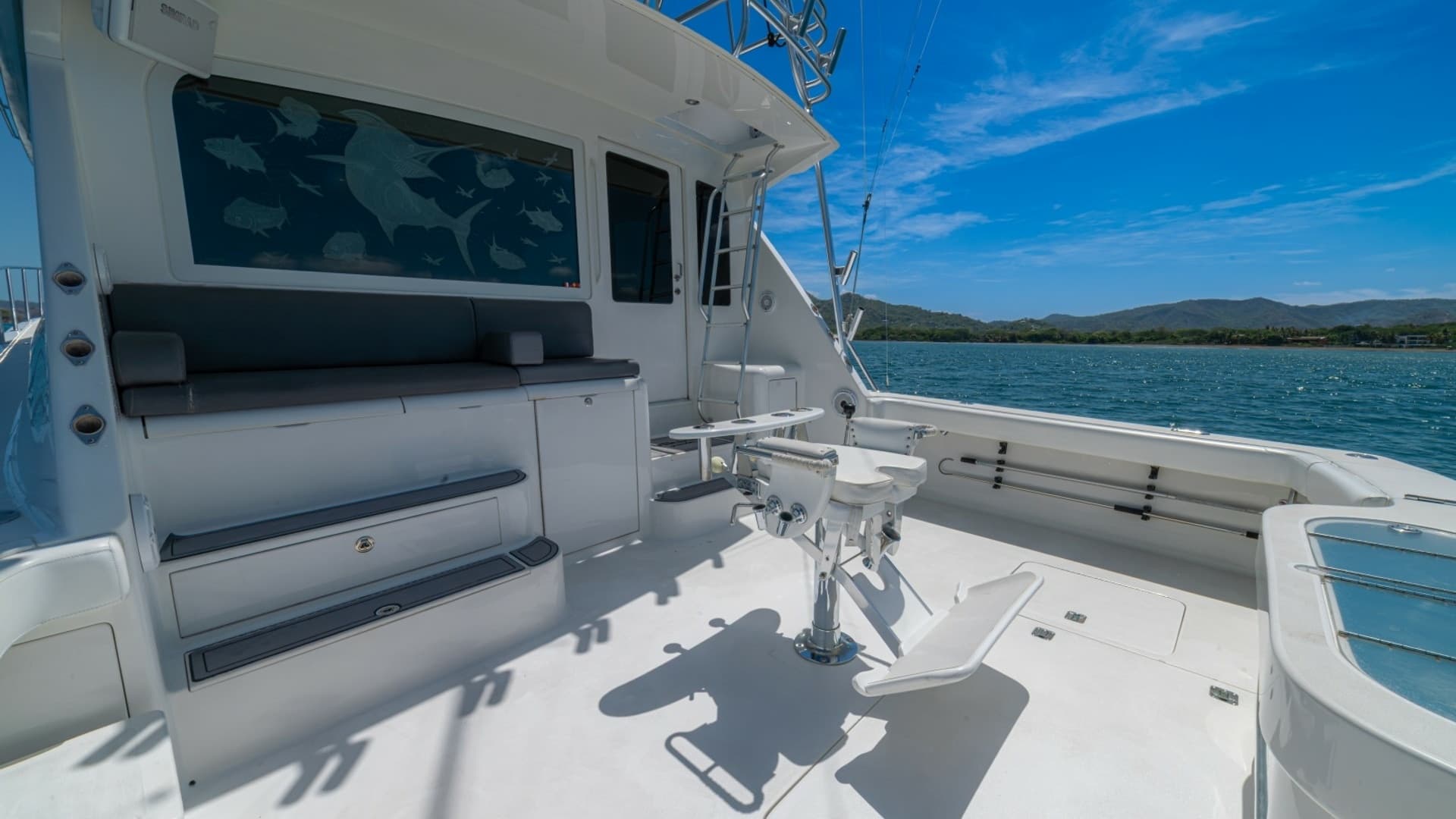 Spacious Aft Deck with Fishing Chair