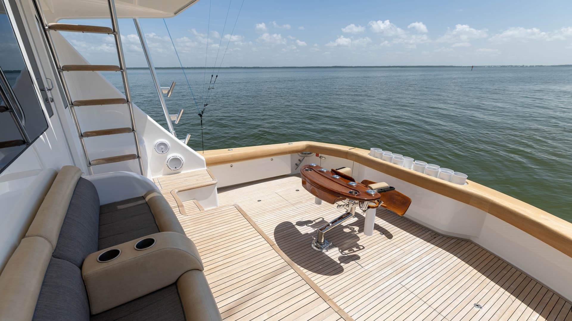 Spacious Aft Deck with Fishing Chair