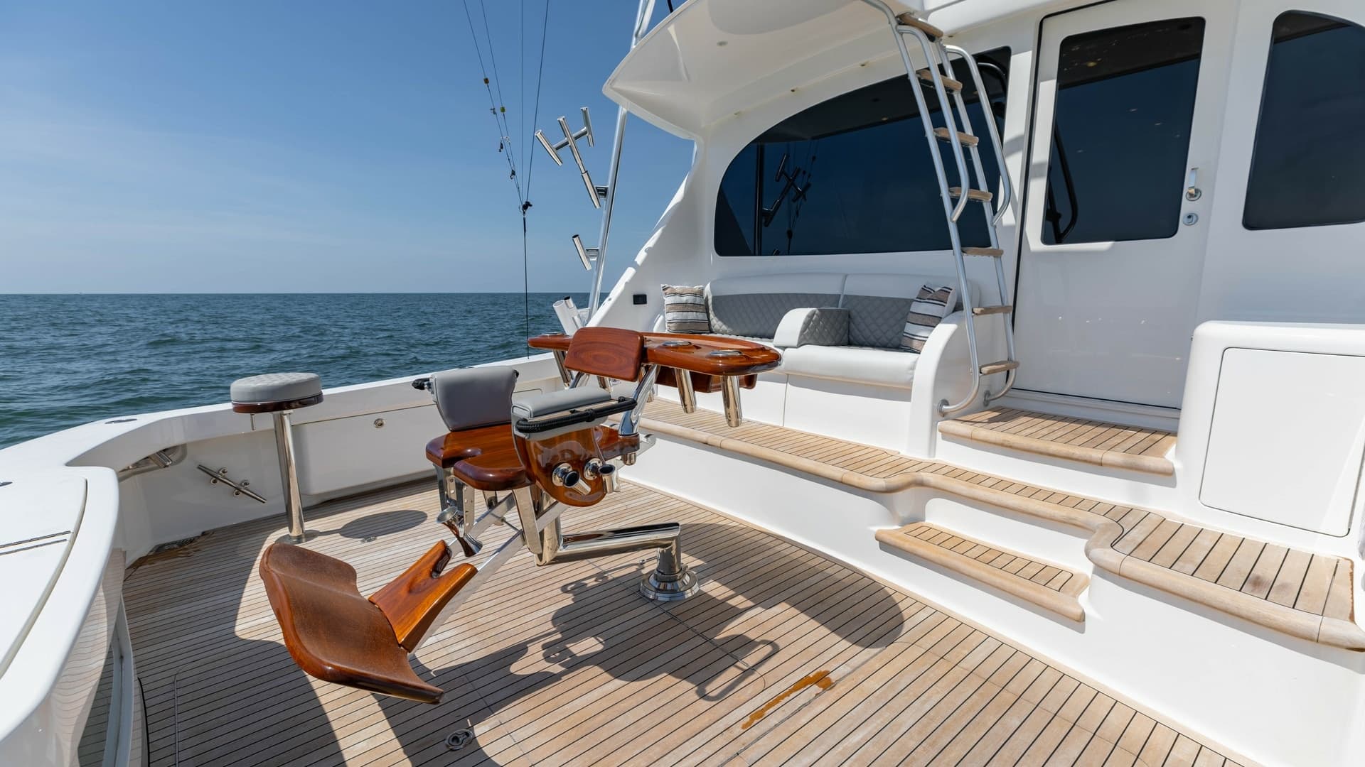 Spacious Aft Deck with Fishing Chair