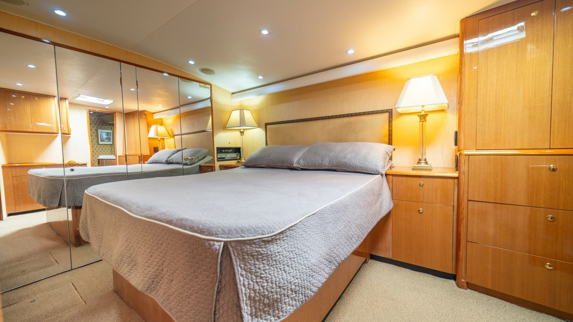Master Stateroom with Mirrored Closet 2002 Viking 61 Convertible