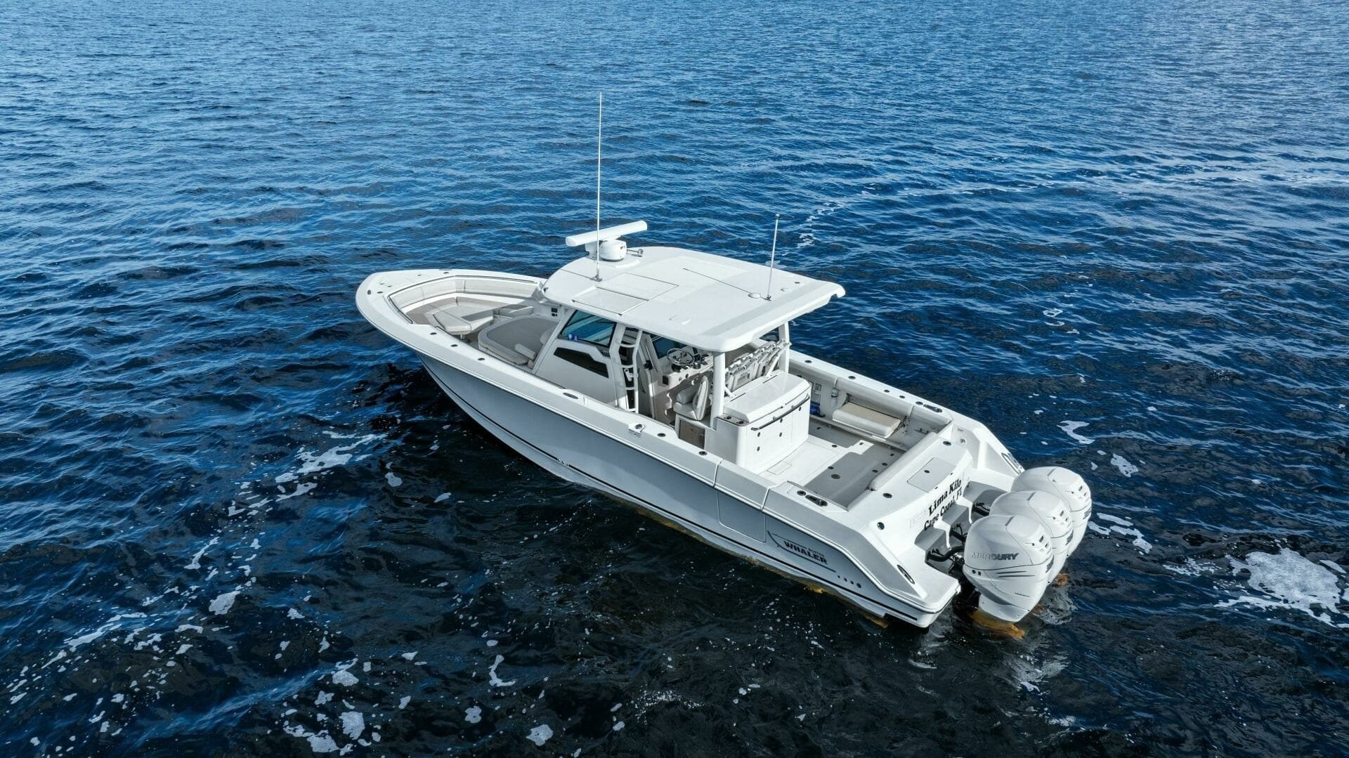 2019 Boston Whaler 380 Outrage 'Lima Kilo' - Profile Stern 3/4 Port