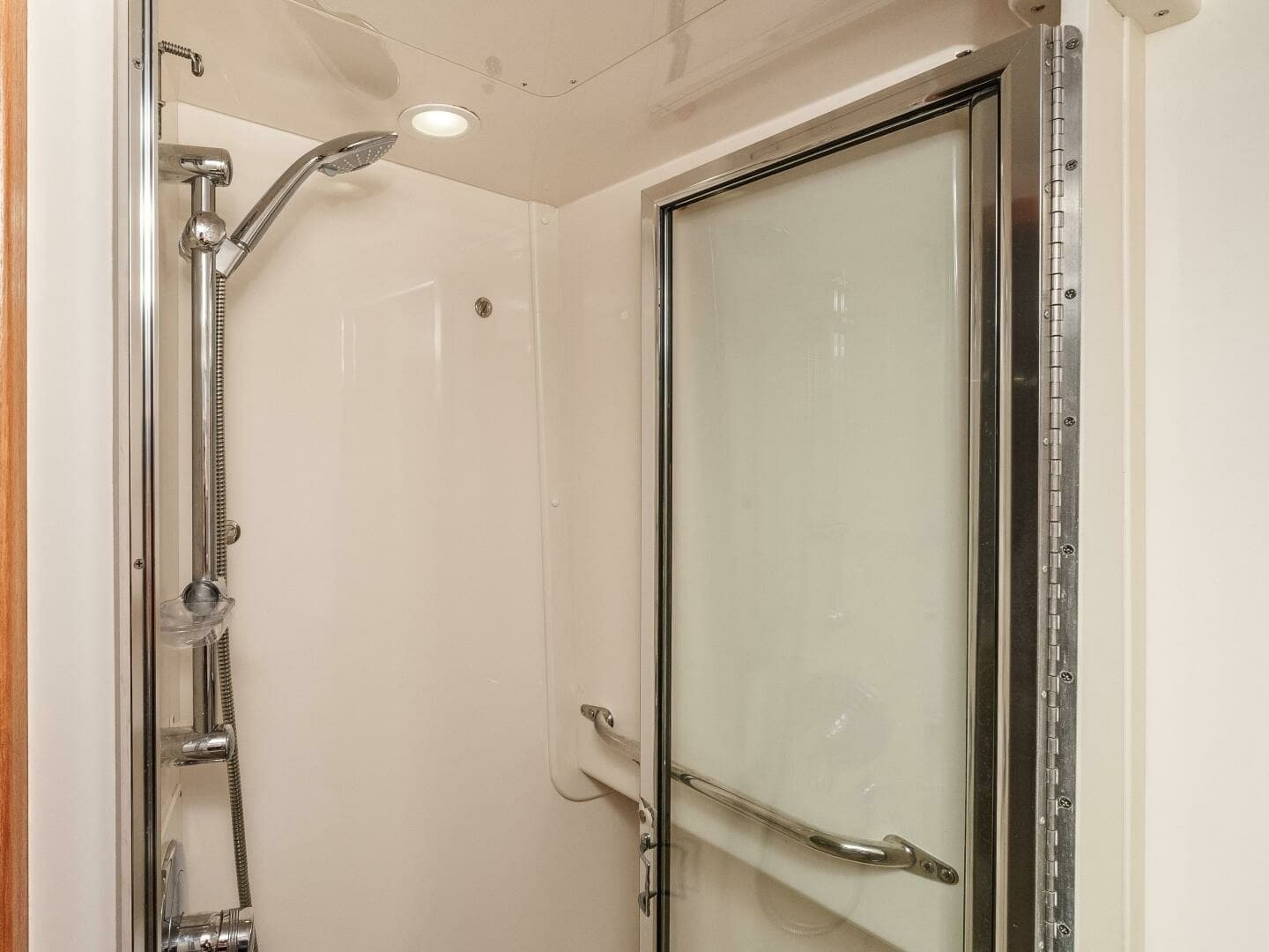 Enclosed Shower with Modern Fixtures