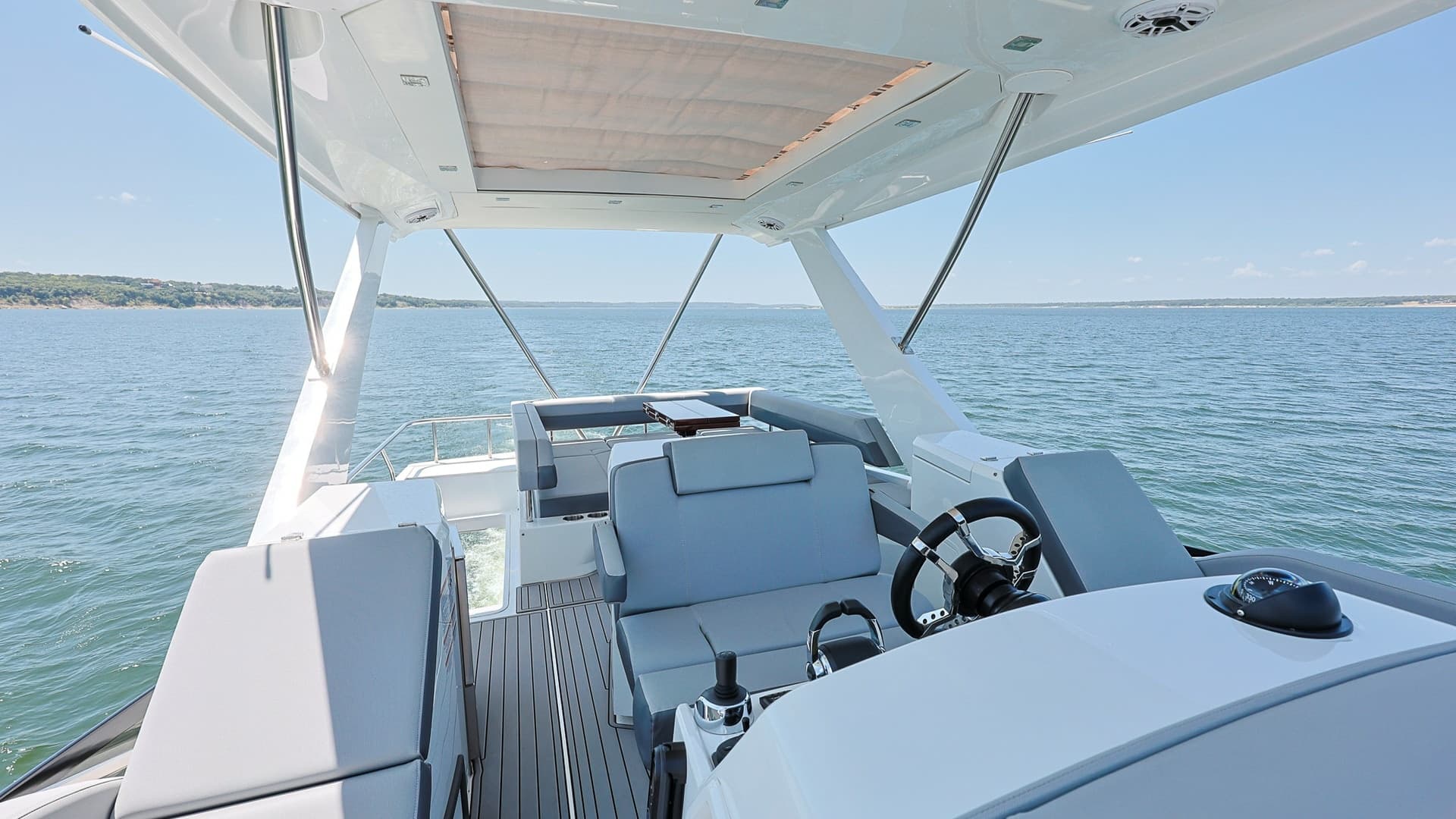 Flybridge Helm and Seating Area