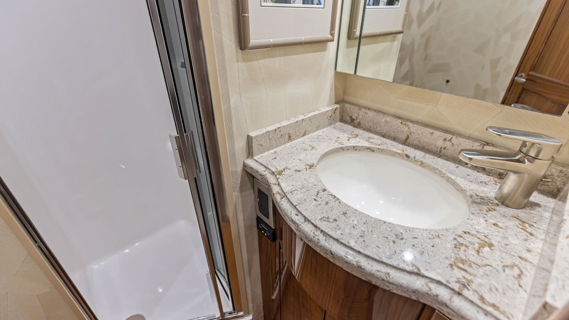 Luxurious Bathroom Vanity and Shower