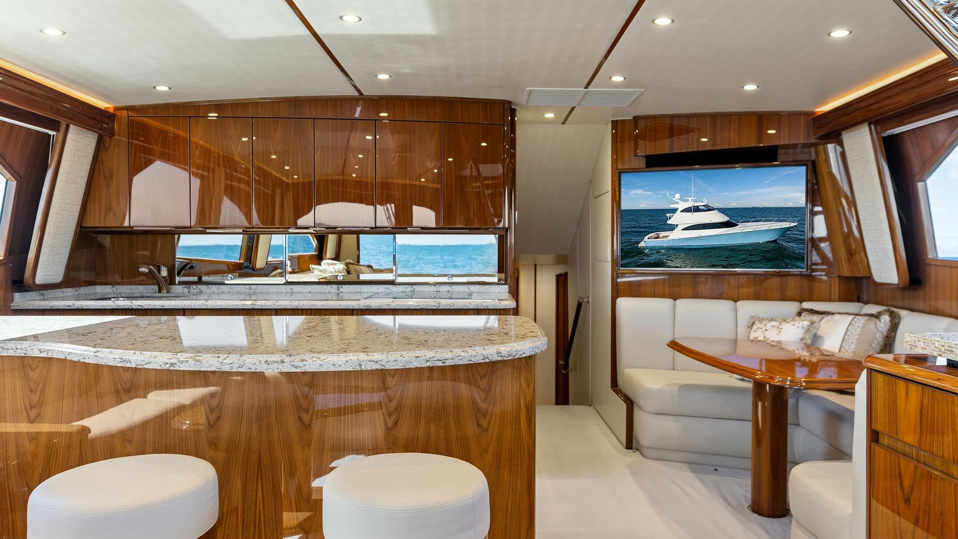 Spacious Salon with Dinette and Galley