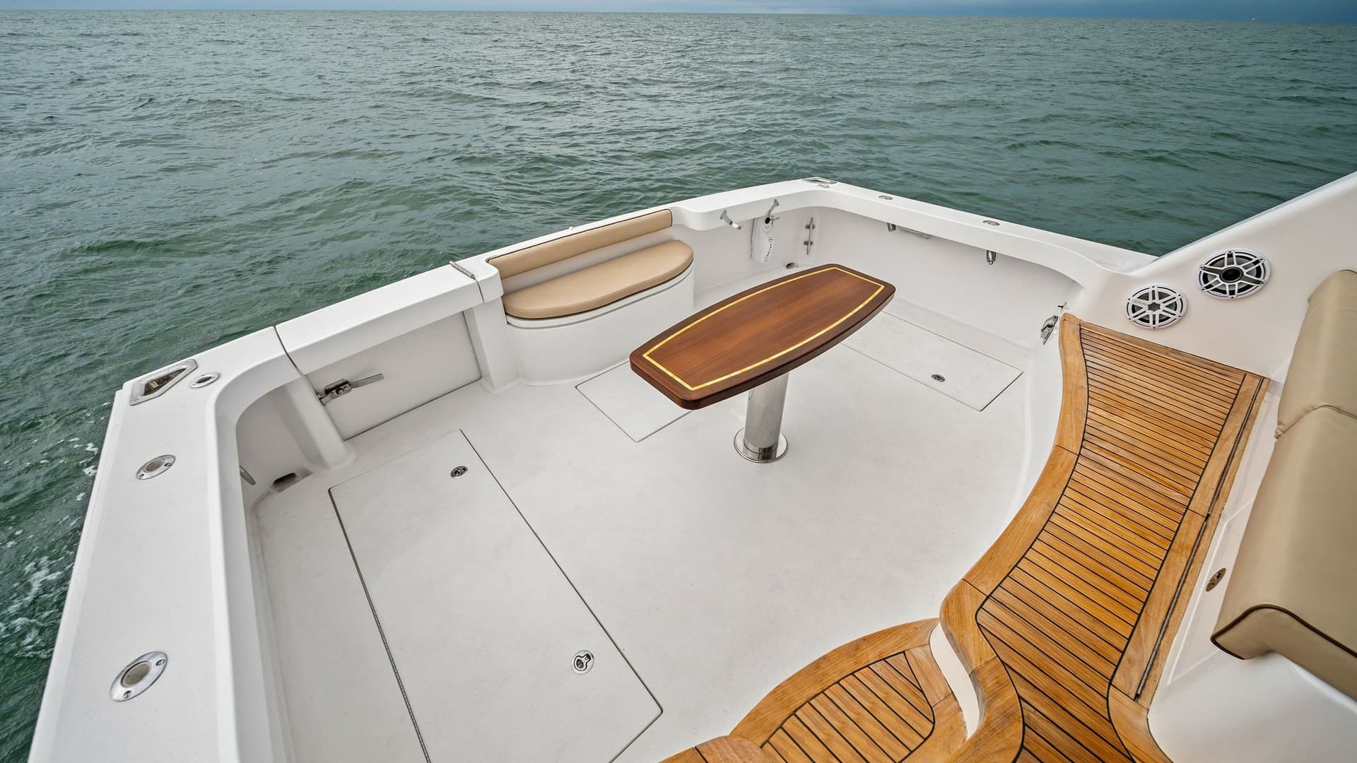 Spacious Aft Deck with Teak Accents