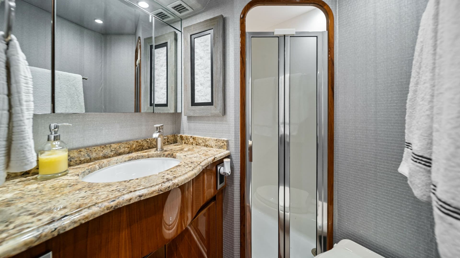 Elegant Yacht Bathroom with Shower