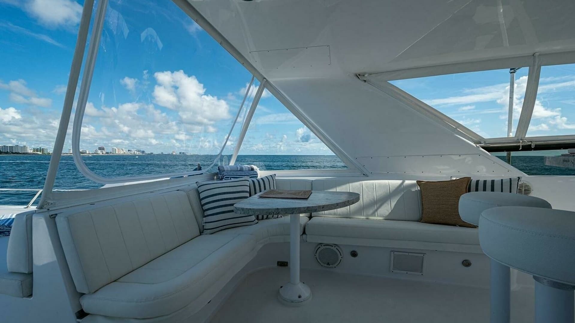 Flybridge Seating Area with Ocean View