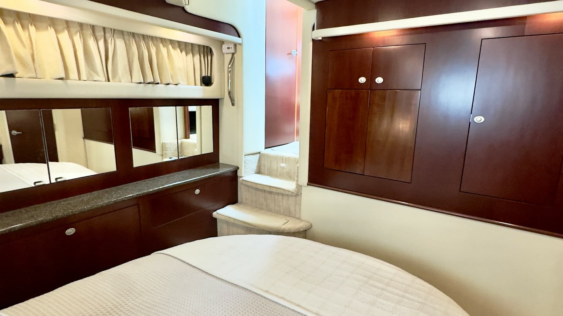 Master Stateroom with Elegant Finishes