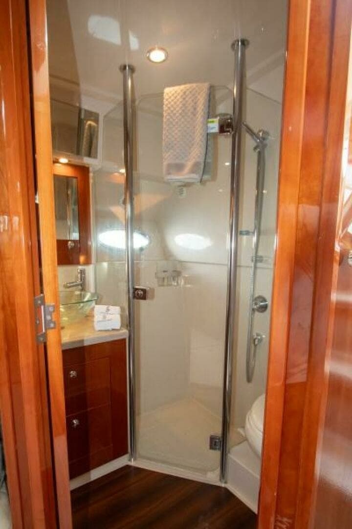 2012 Riviera 50 Sport Yacht - "CONTESSA": Elegant Enclosed Shower and Vanity