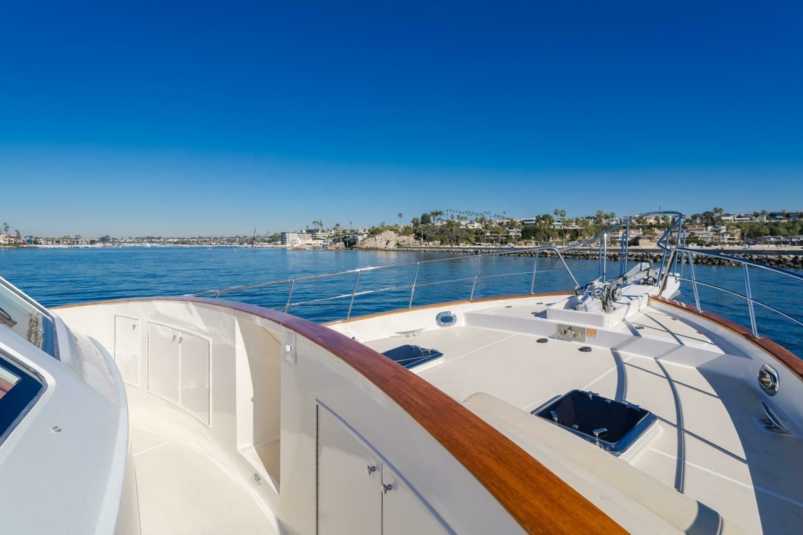 Spacious Foredeck with Teak Trim