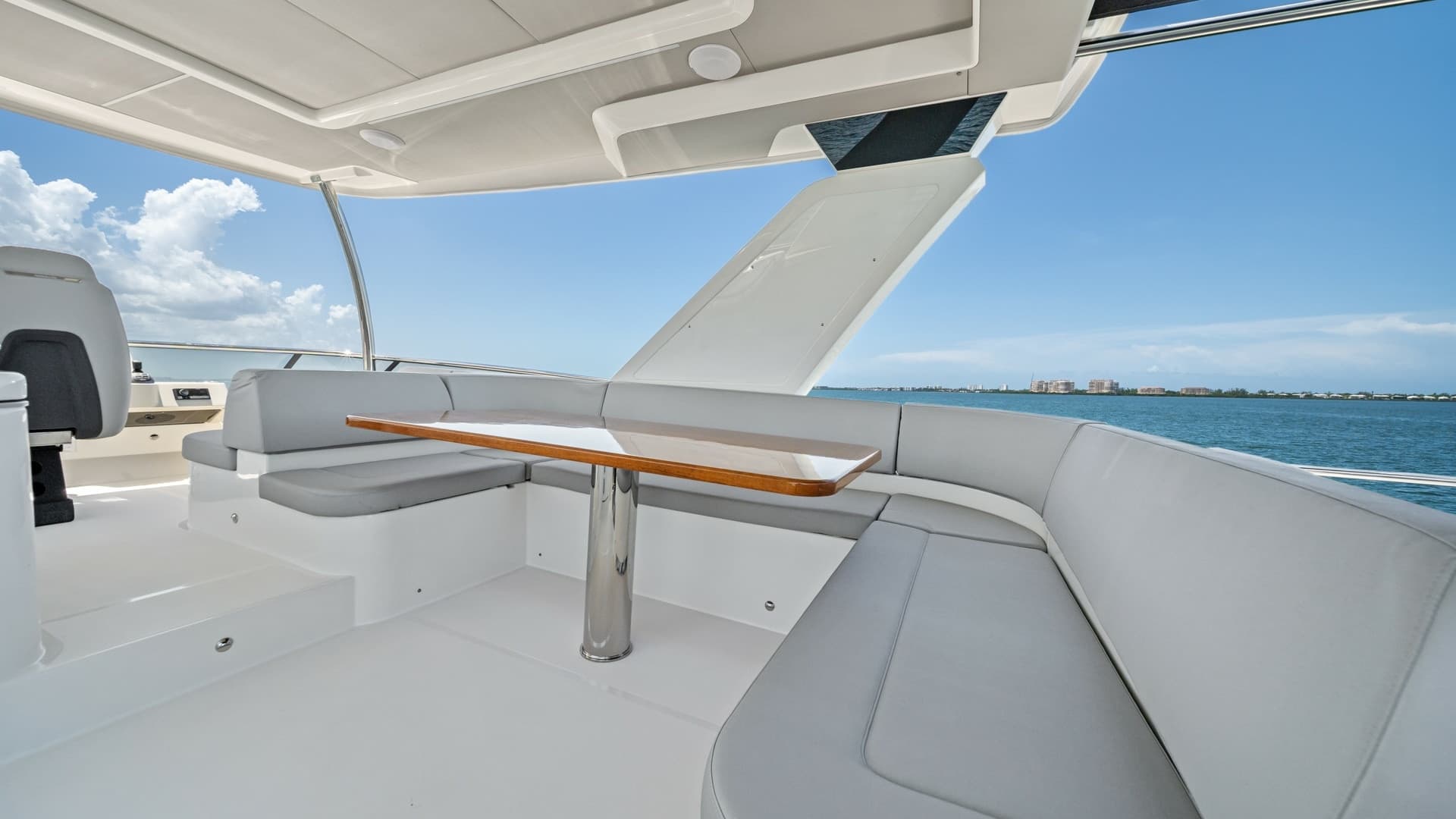 Flybridge Seating Area with Ocean View