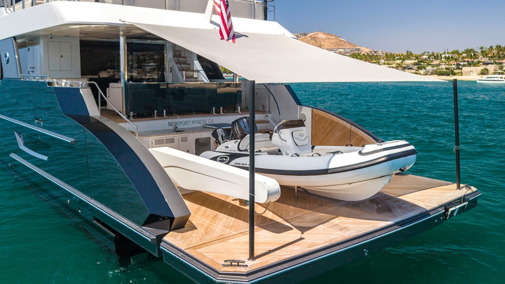 Aft Deck with Tender Garage