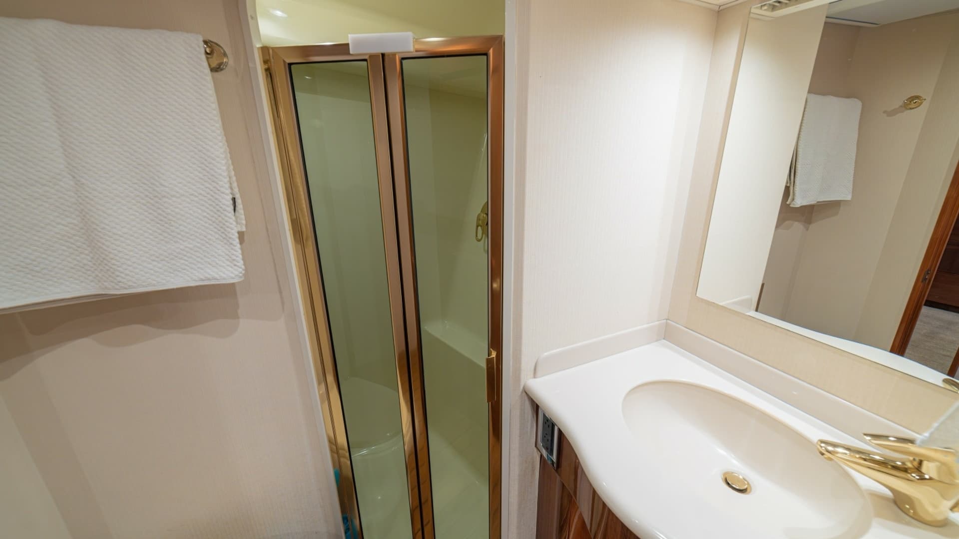 Elegant Yacht Bathroom with Shower