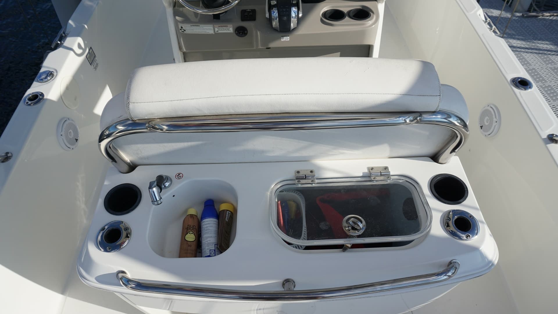 Cockpit with Helm Seating and Storage
