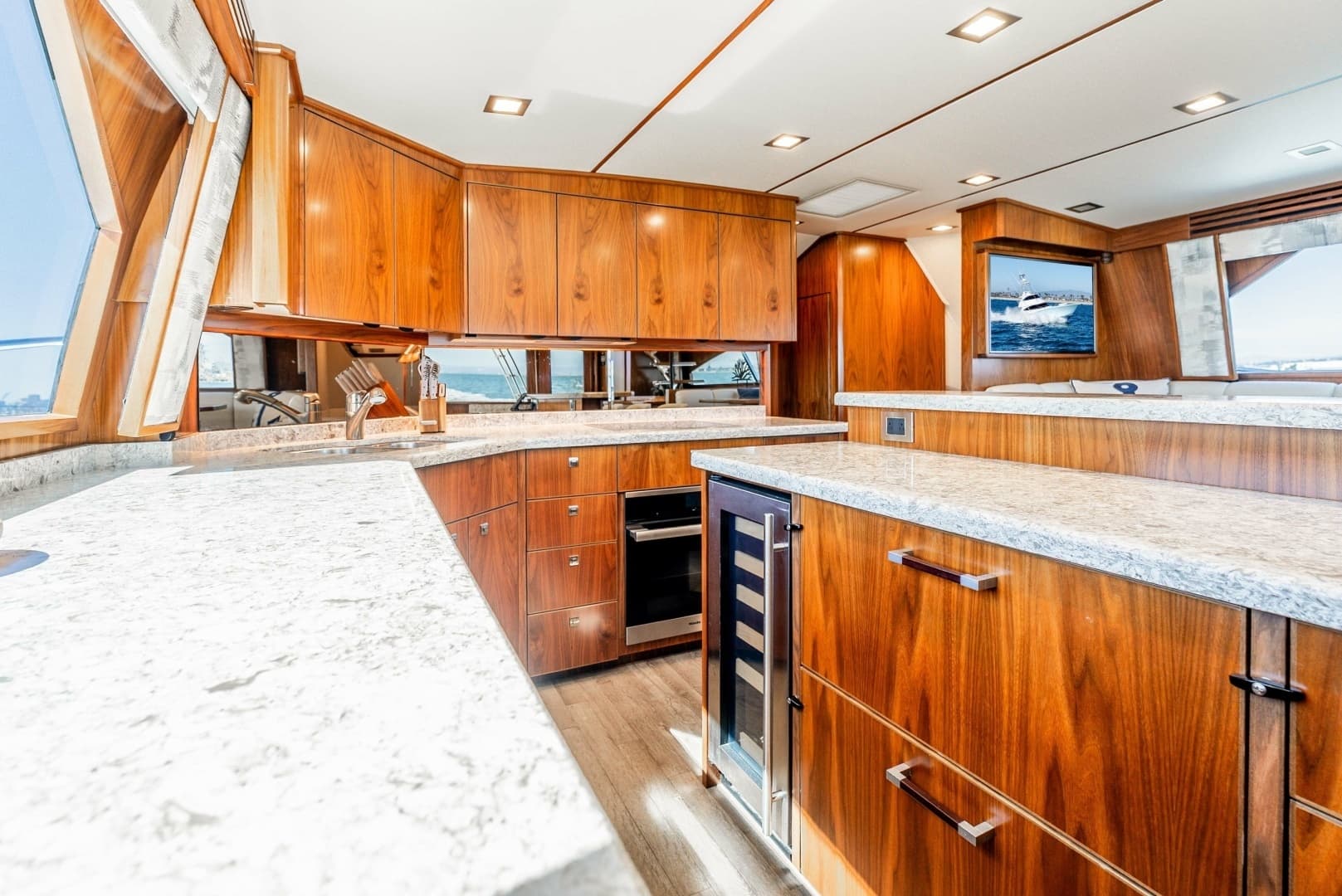 Modern Galley with Granite Countertops