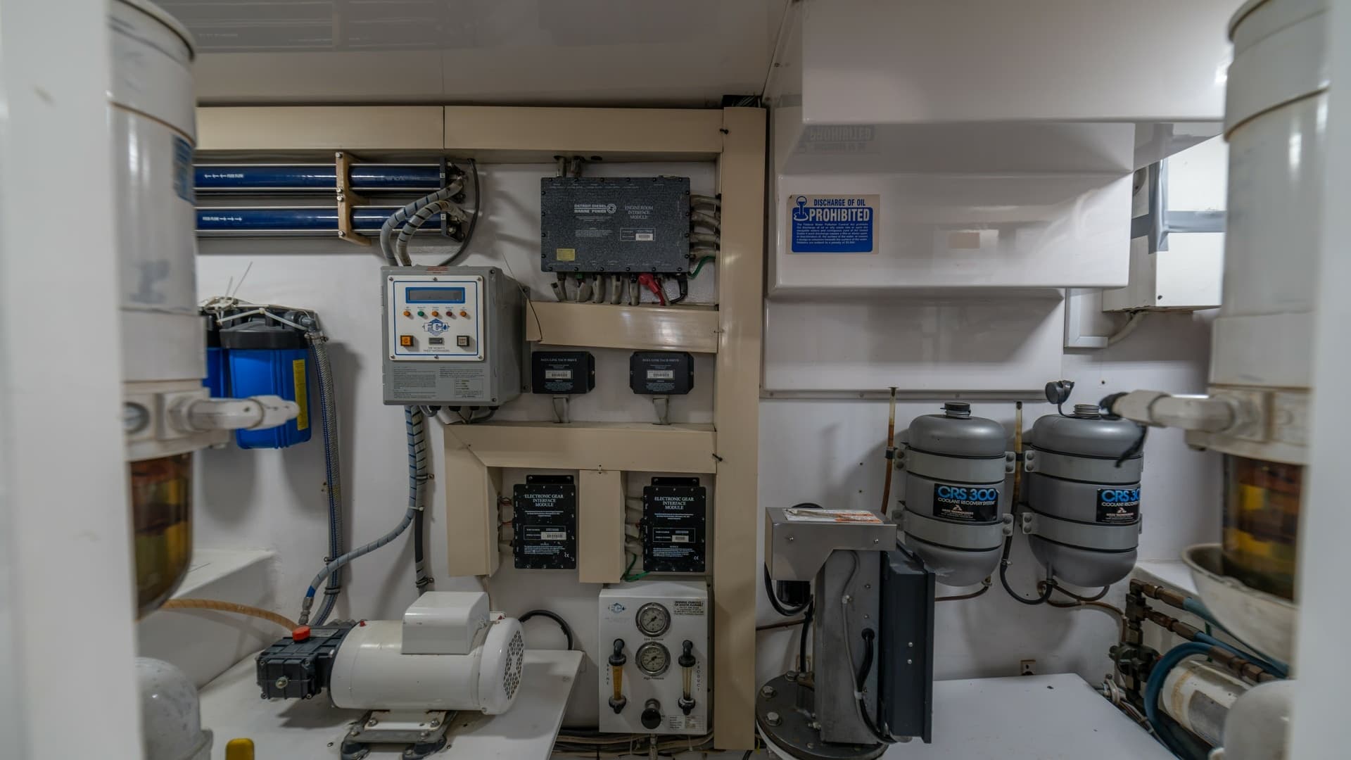 Engine Room with Equipment Panel 2002 Viking 61 Convertible