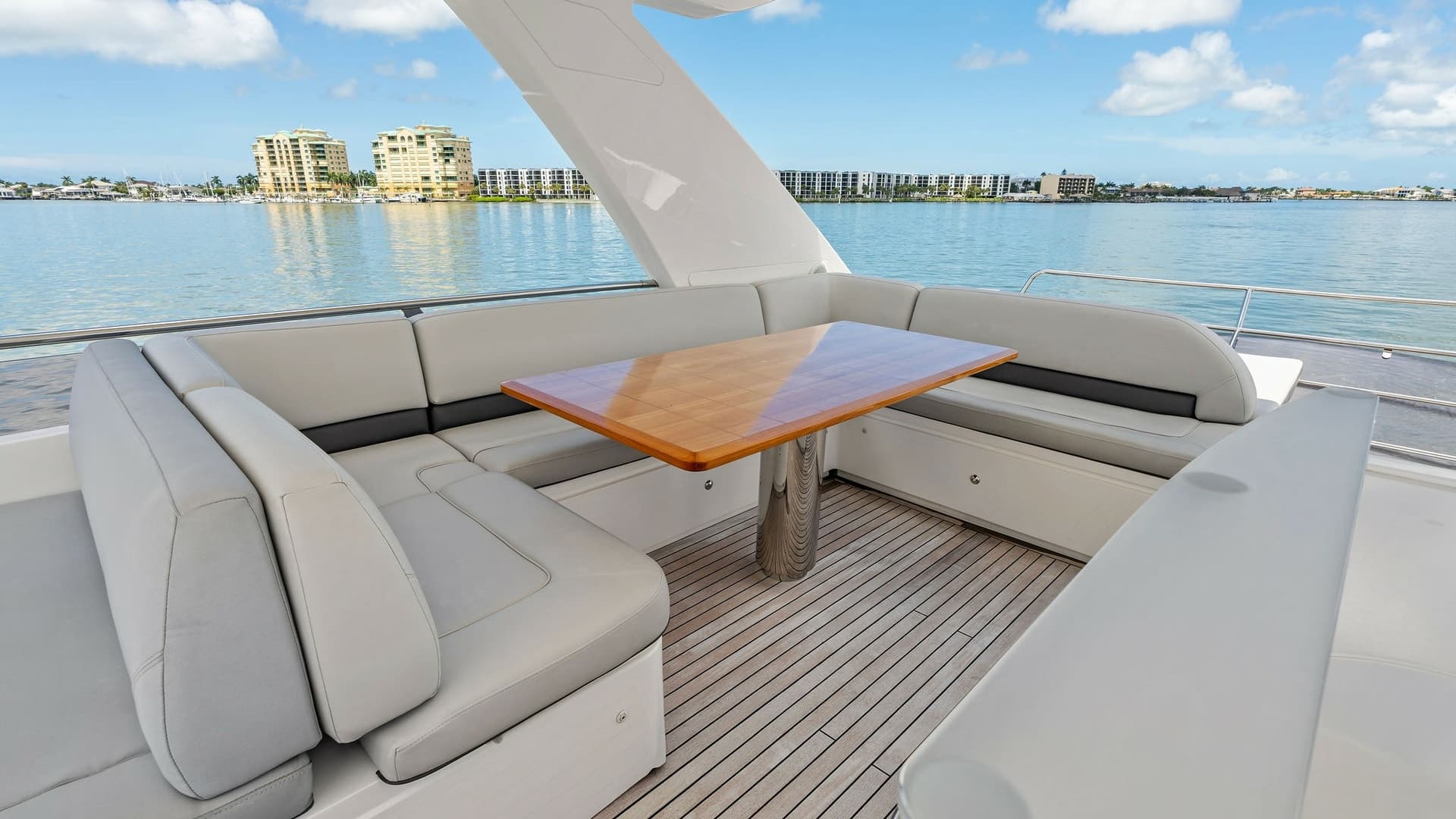 Flybridge Seating Area with Teak Table