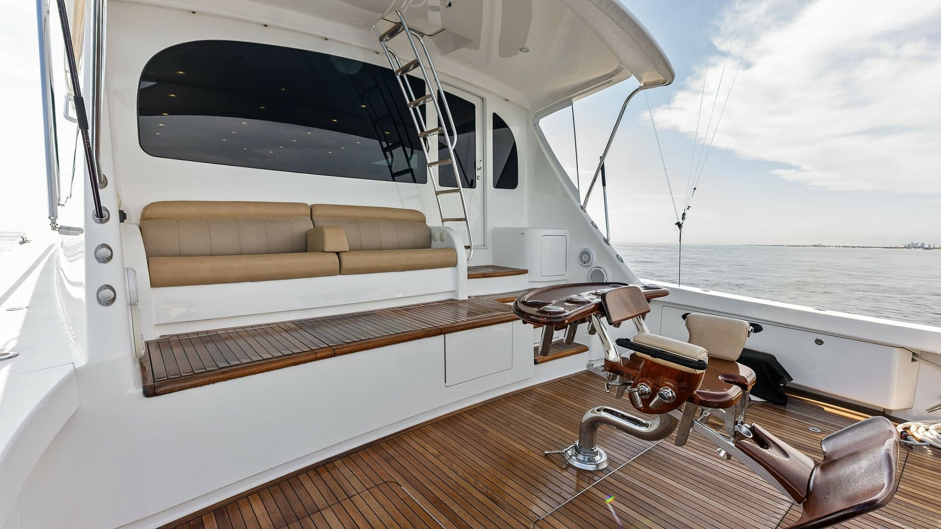 Spacious Aft Deck with Fishing Chair