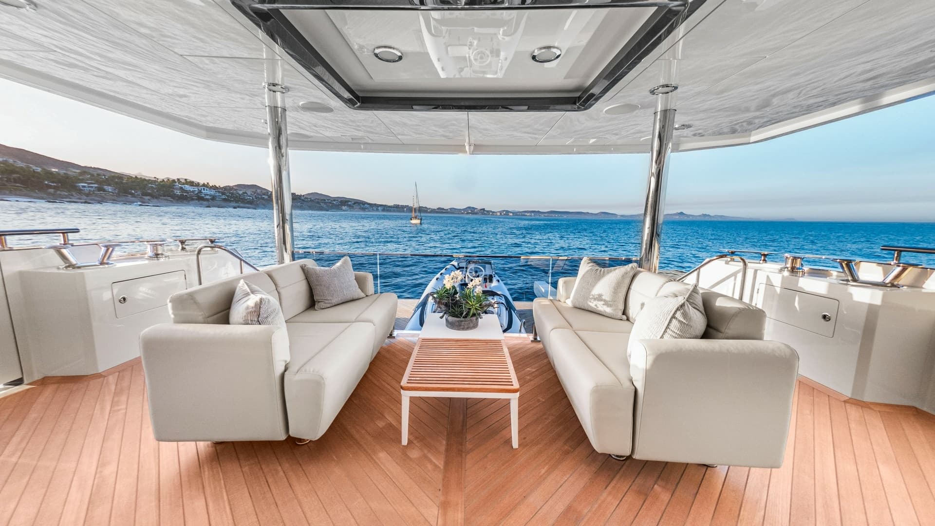 Spacious Aft Deck Lounge Area