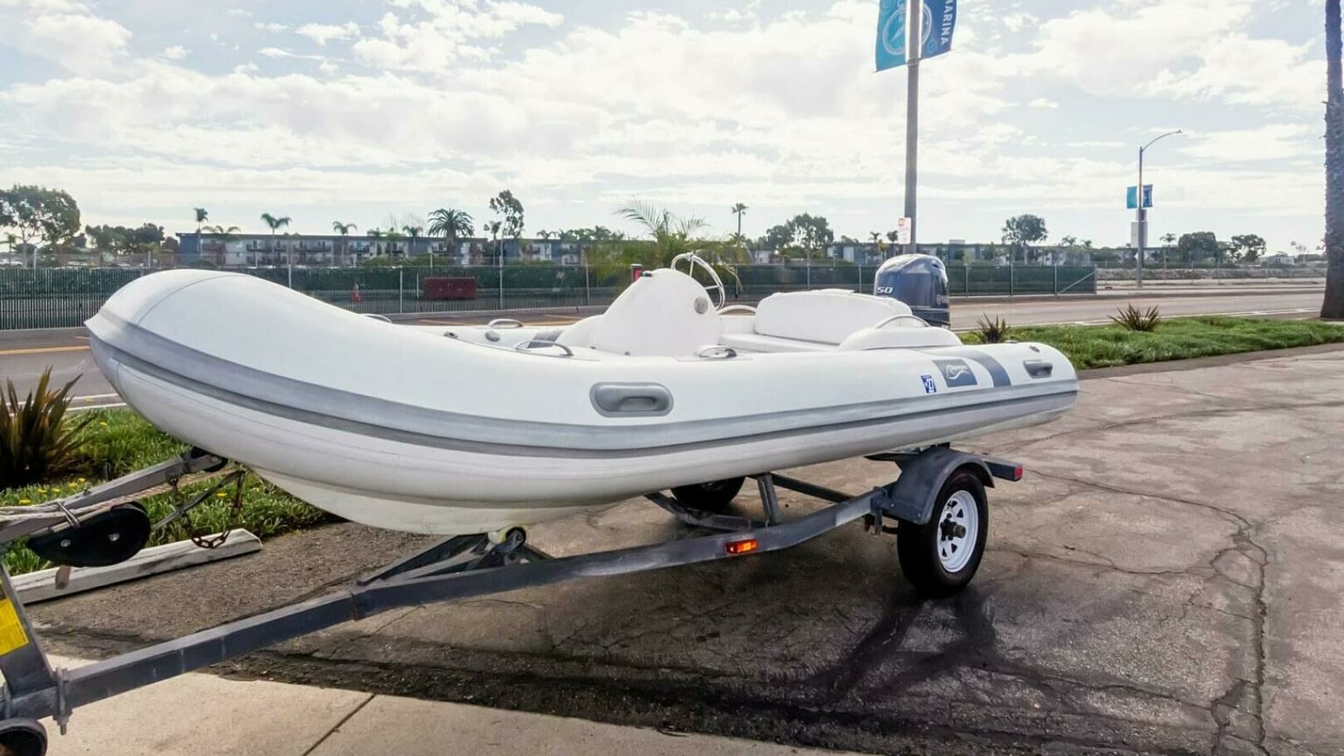 2000 Sea Ray 370 Express Cruiser "Sandie Lee" - Inflatable Tender on Trailer