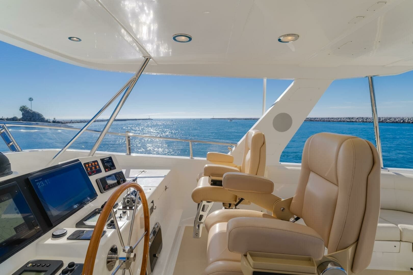 Flybridge Helm with Ocean View