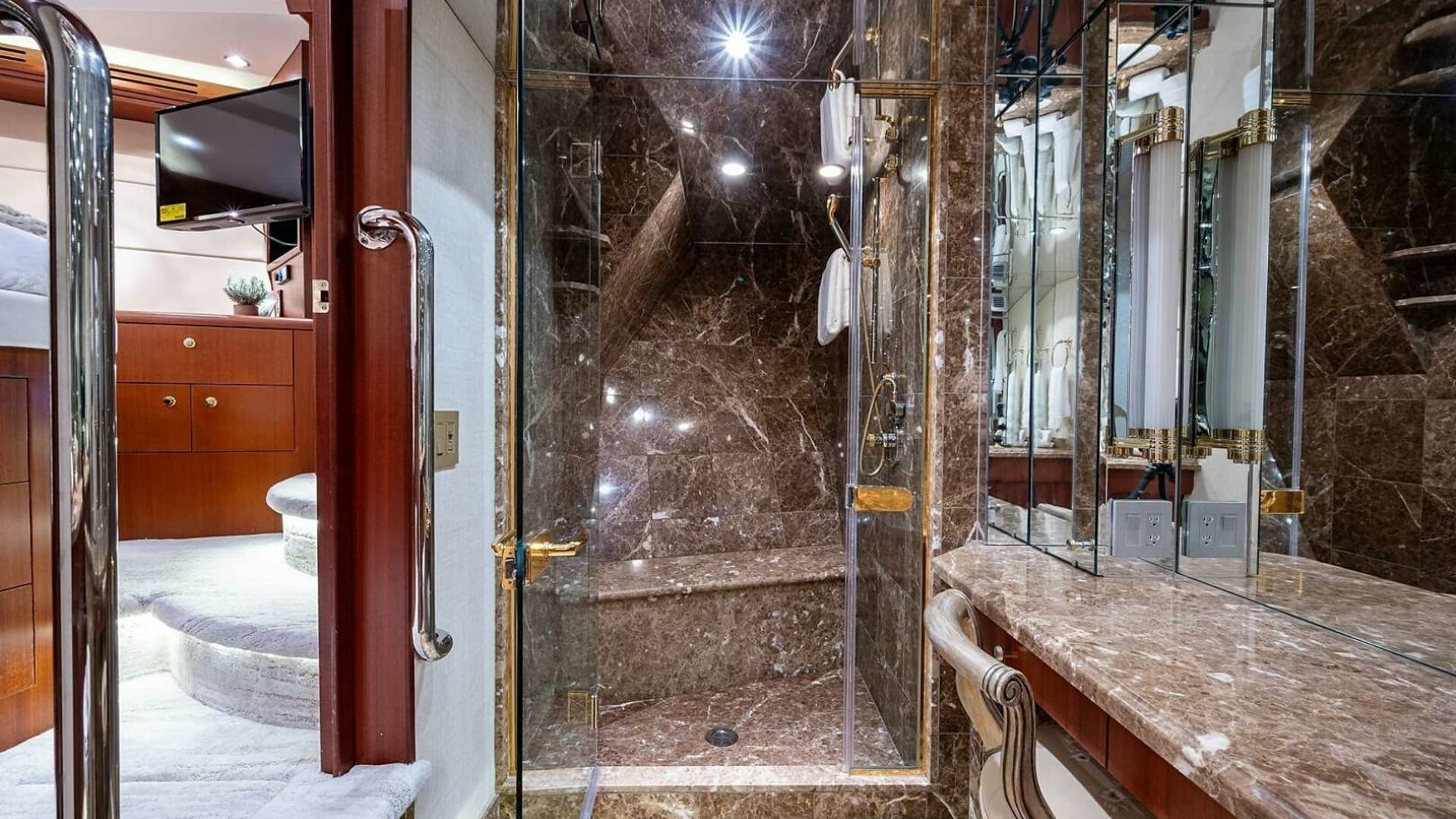 Luxurious Marble Bathroom with Shower