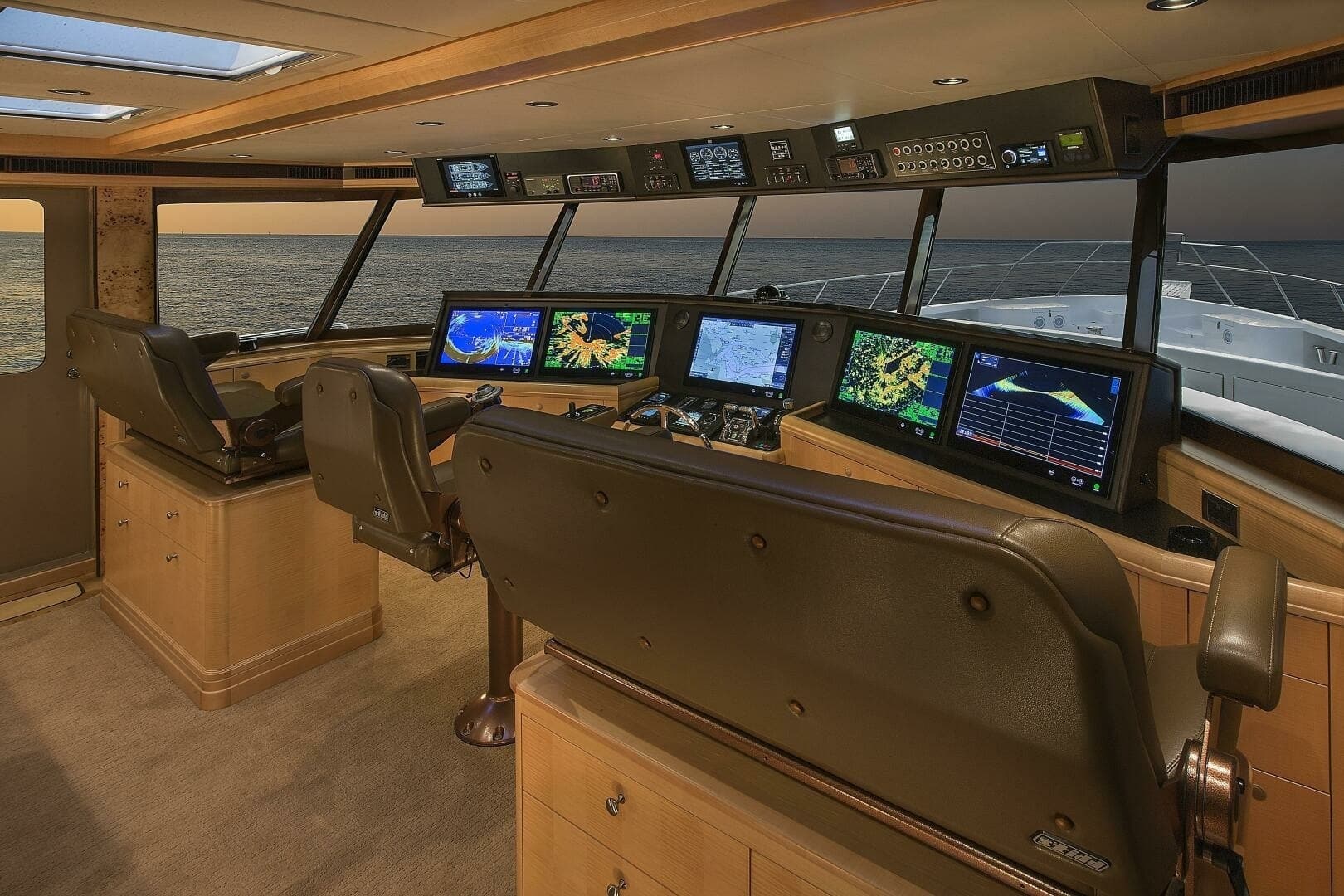 2019 Nordlund 115 Expedition Yachtfisher - "CAZADOR": Modern Helm Station with Ocean View