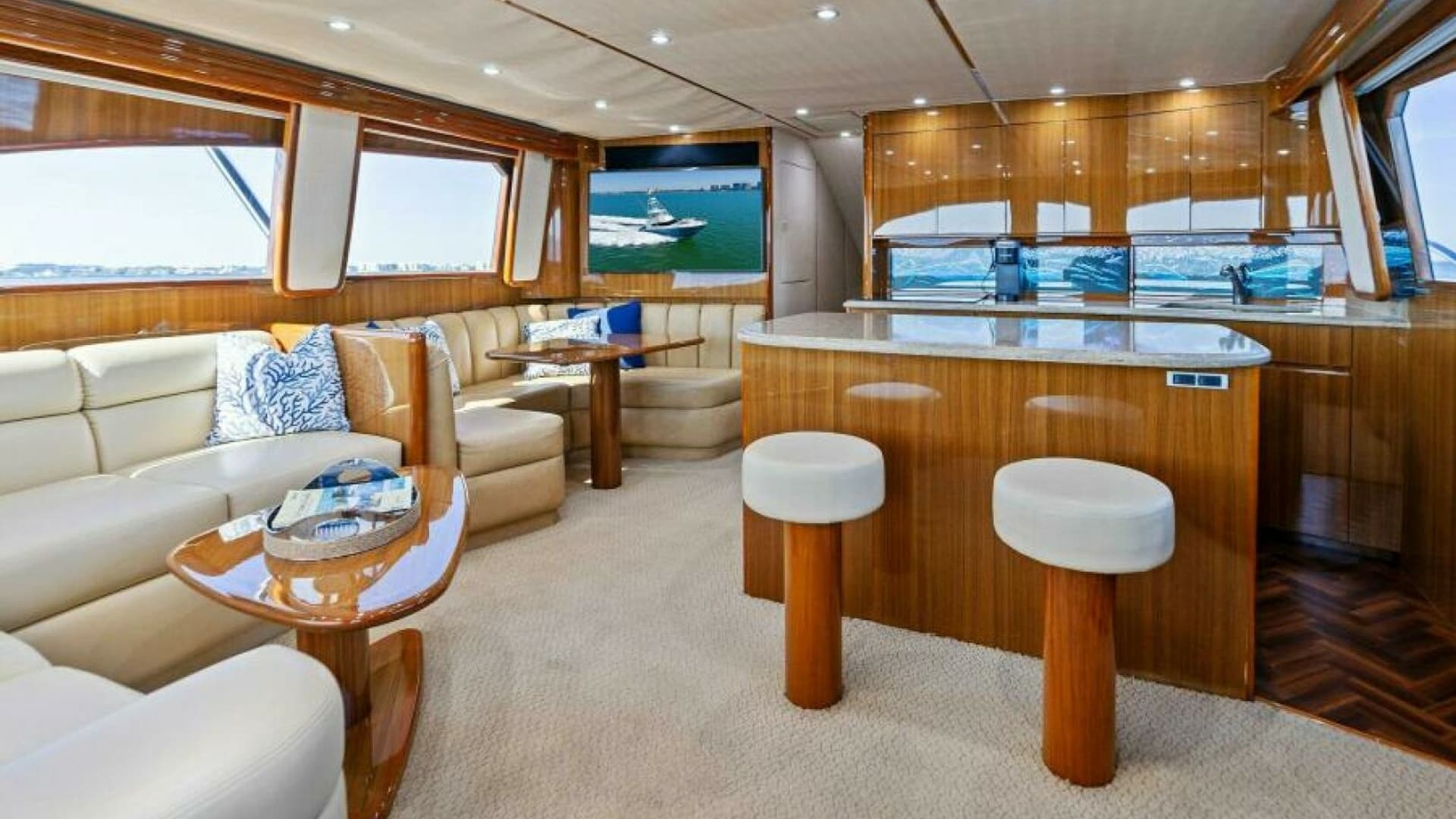 Spacious Interior Salon with Bar