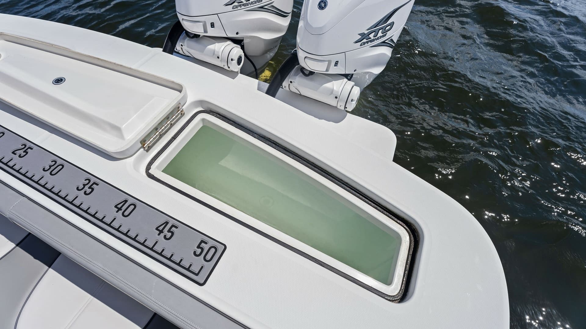 Transom with Integrated Fish Box