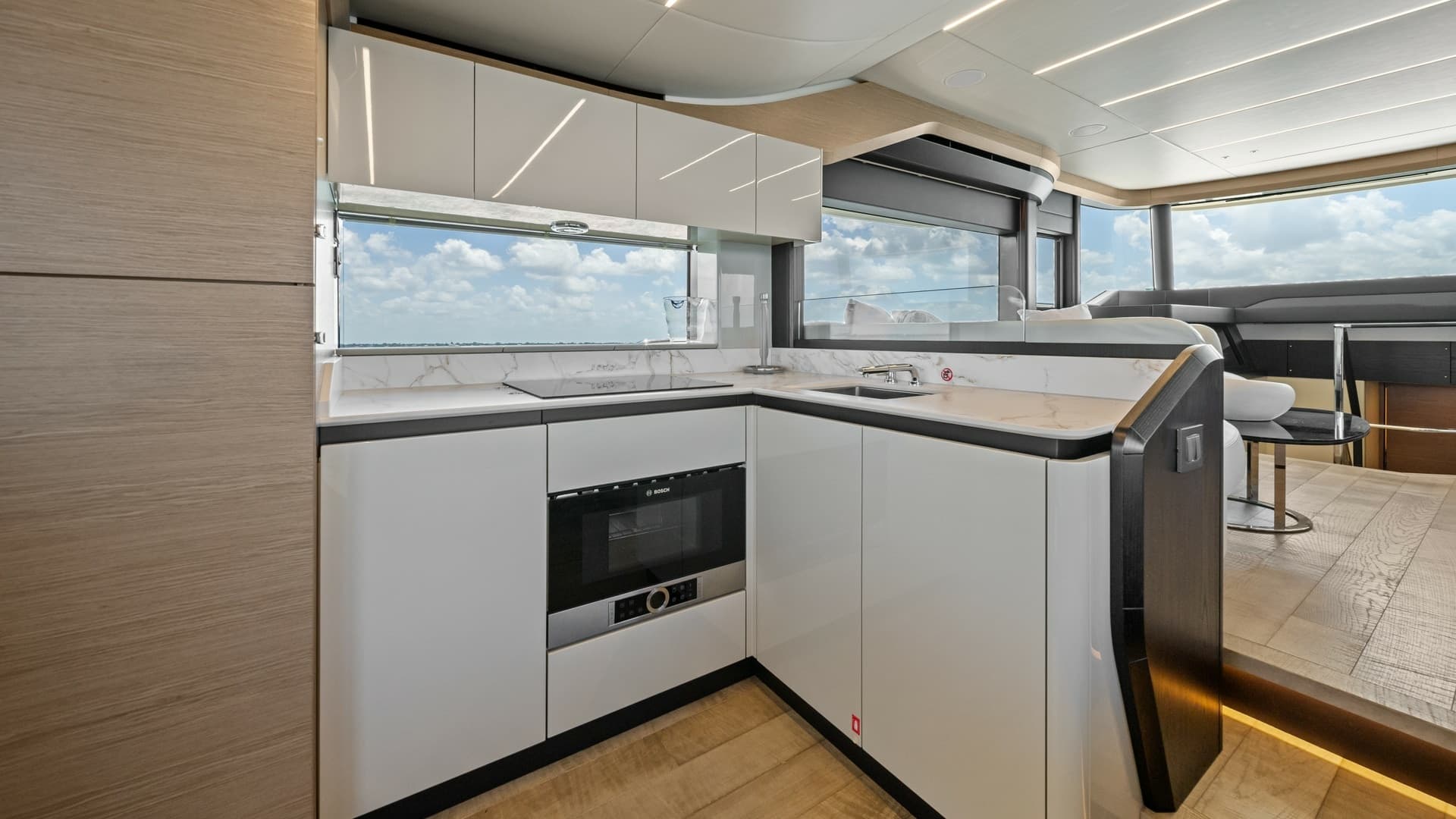 Modern Galley with Ocean Views