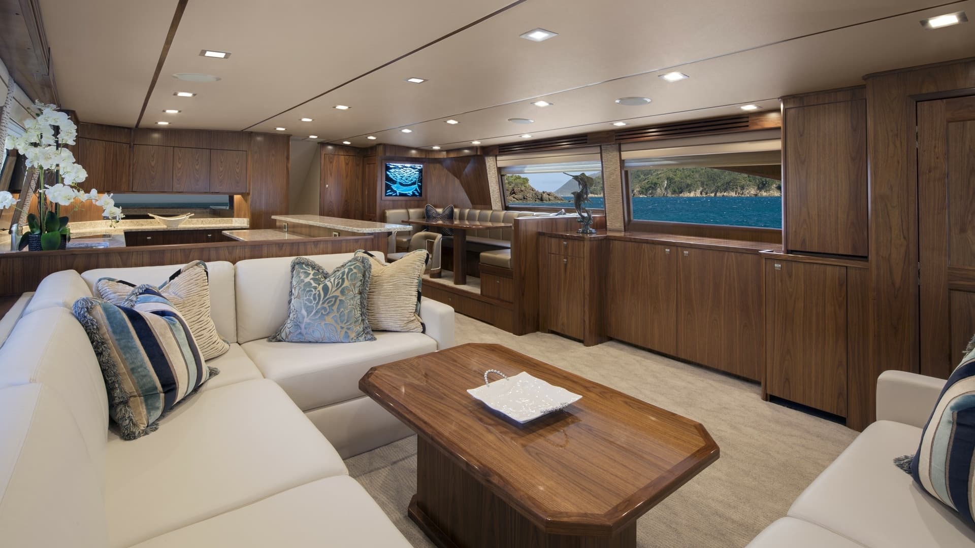 Elegant Interior Salon with Ocean Views