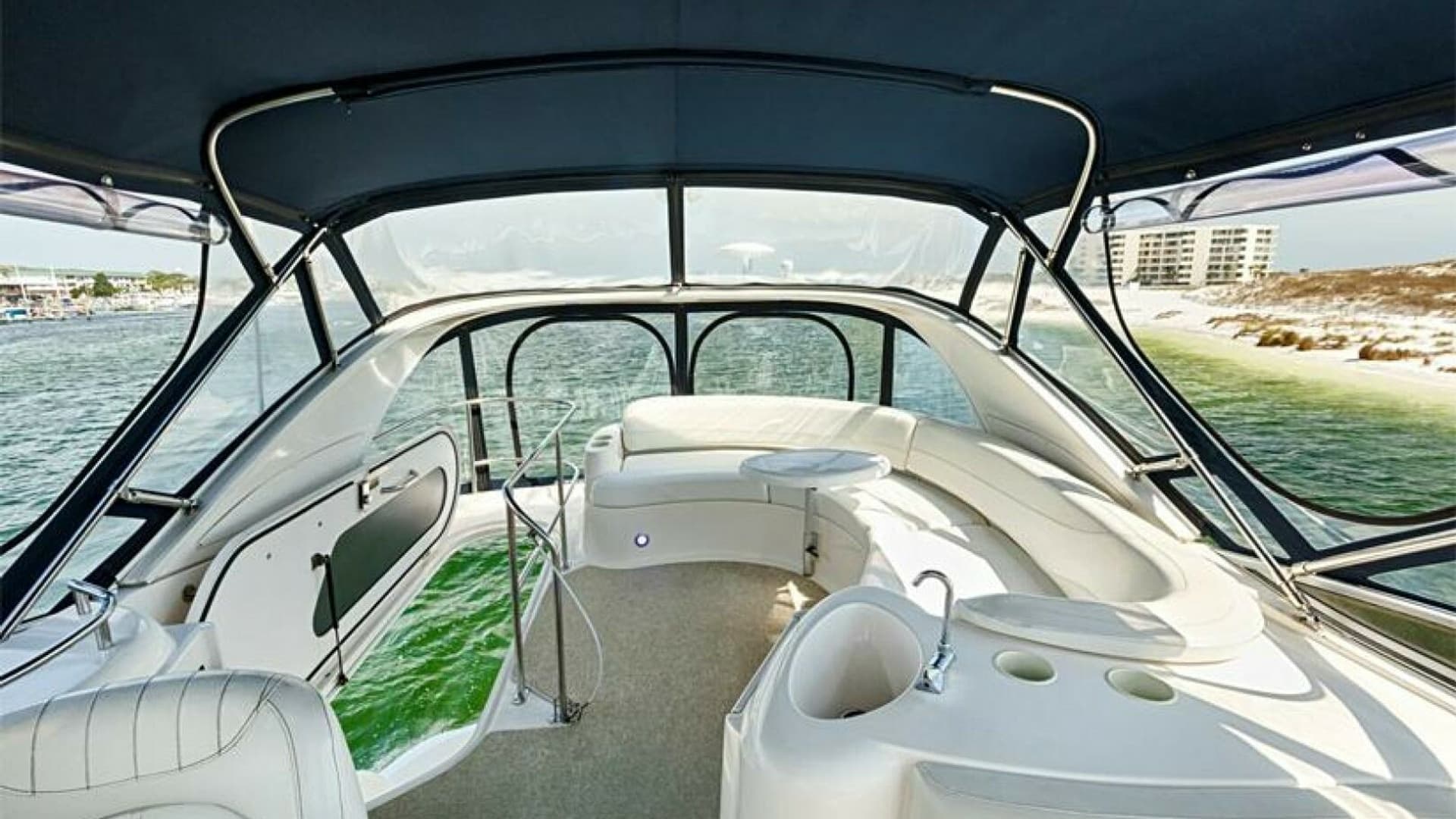Flybridge Seating Area with Ocean View