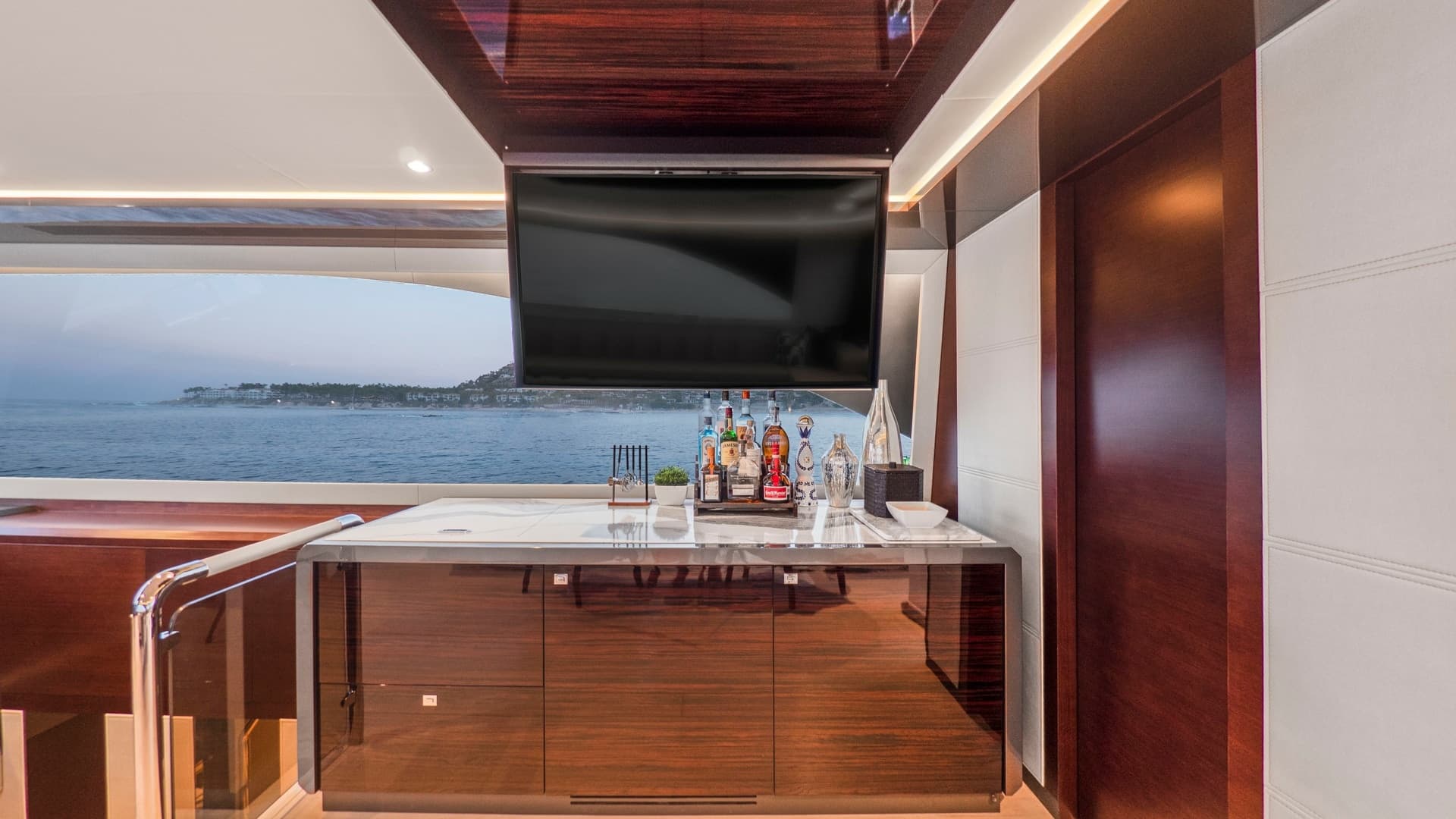 Upper Deck Wet Bar with TV