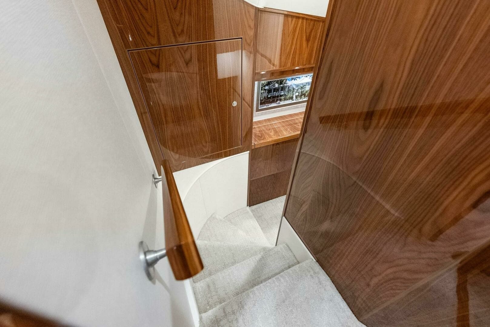 2022 Viking 68 Enclosed Bridge- PIPE DREAM- Companionway stairs