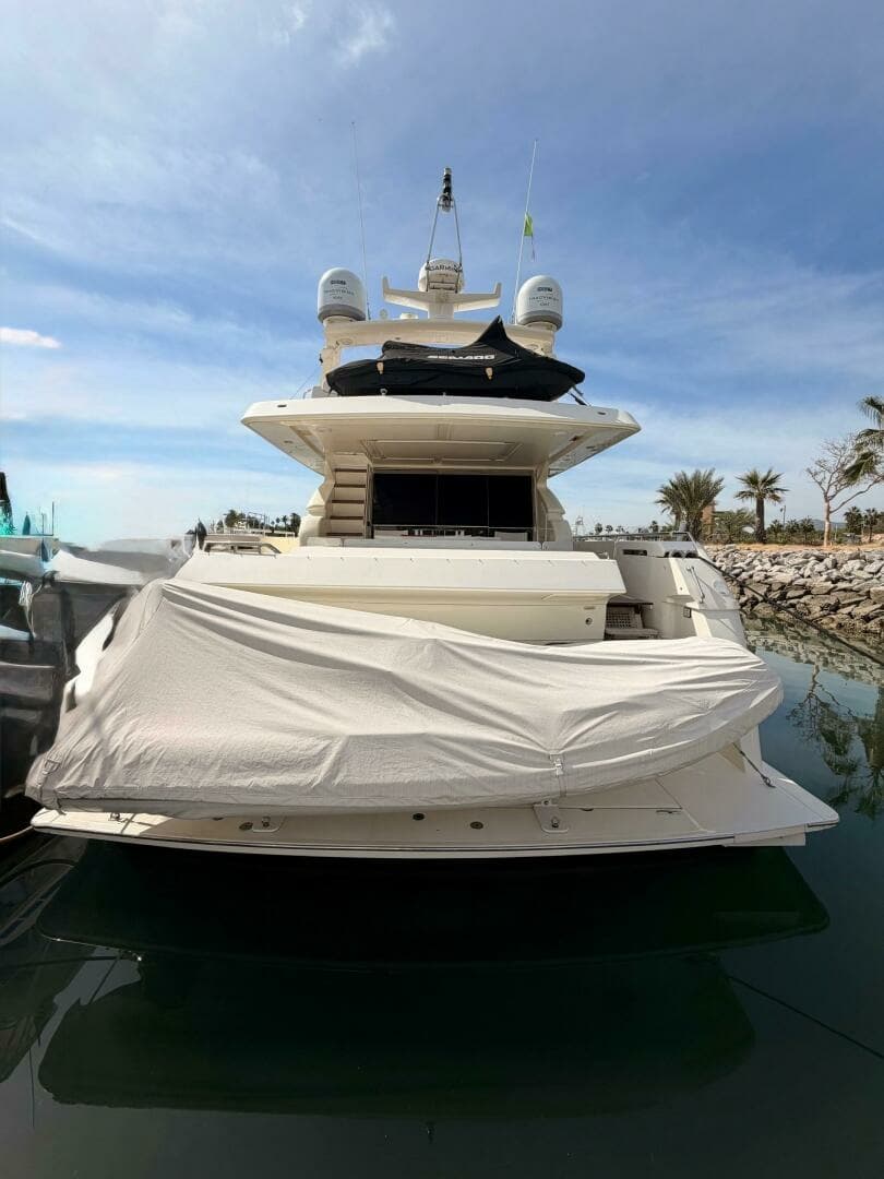 2000 Ferretti Yachts 72 Motoryacht - "BELLA": Aft Deck with Tender and Lounge