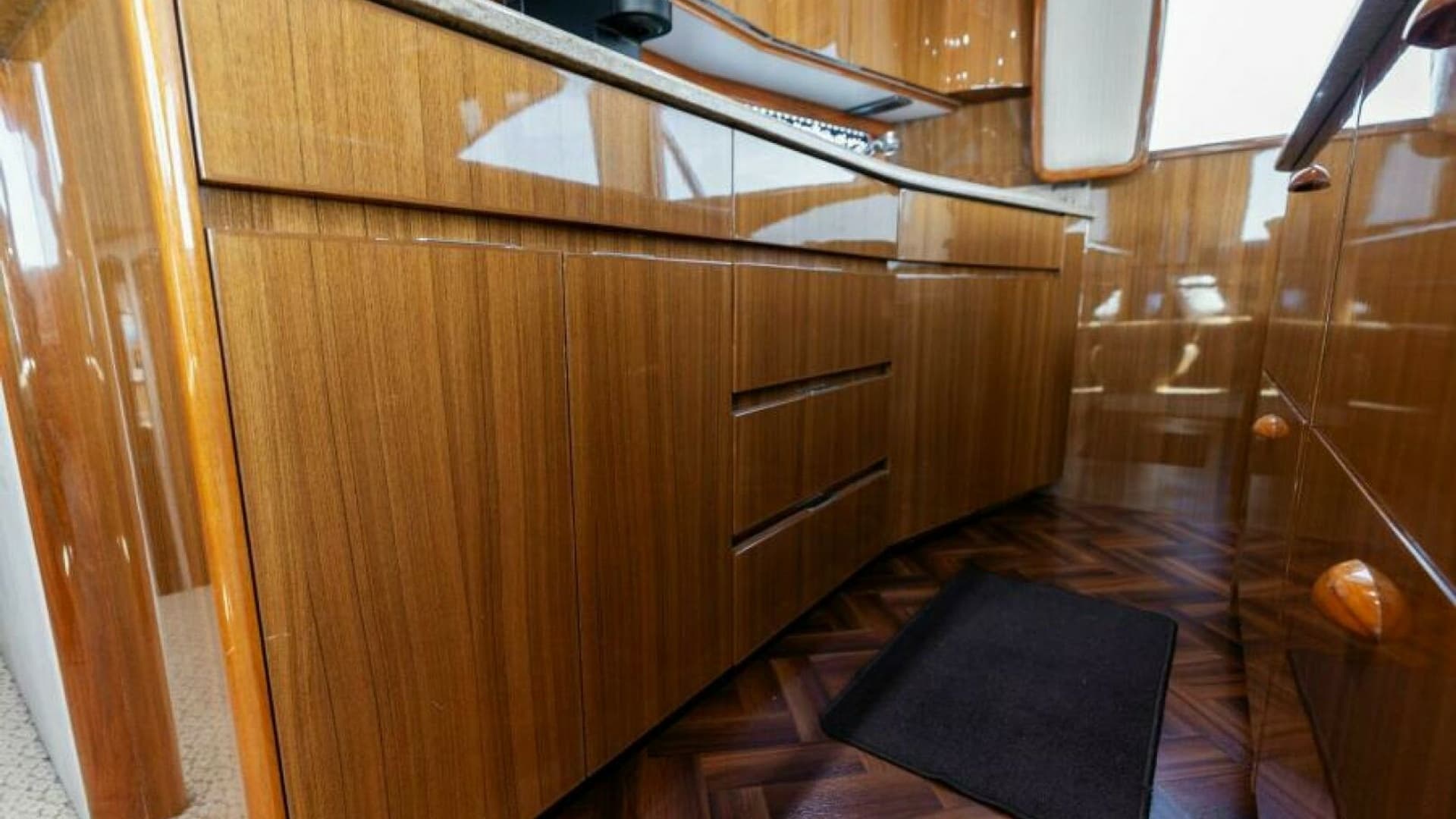 Galley with Wood Cabinetry