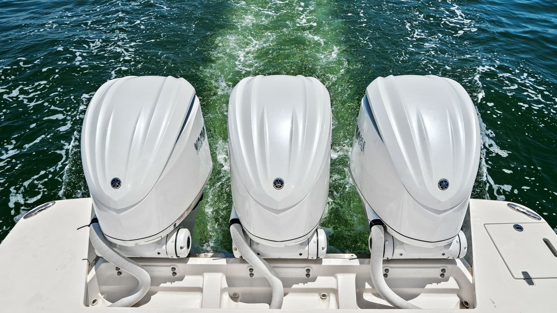 Triple Outboard Engines View