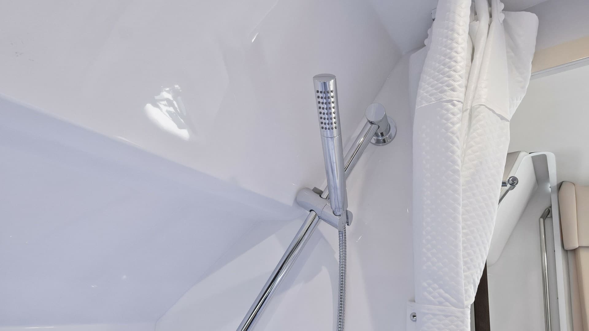 Shower Area with Chrome Fixtures