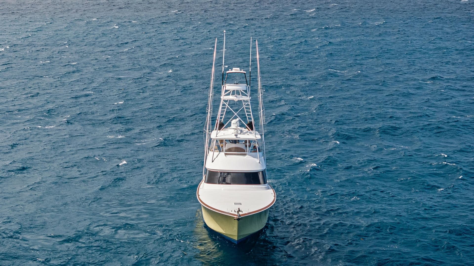 Aerial Bow View of Viking 70 Convertible