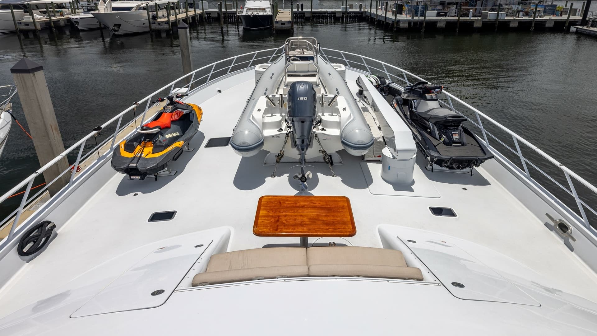 1998 Trinity Yachts Sport Fisherman - BAD COMPANY: Spacious Foredeck with Watercraft Storage