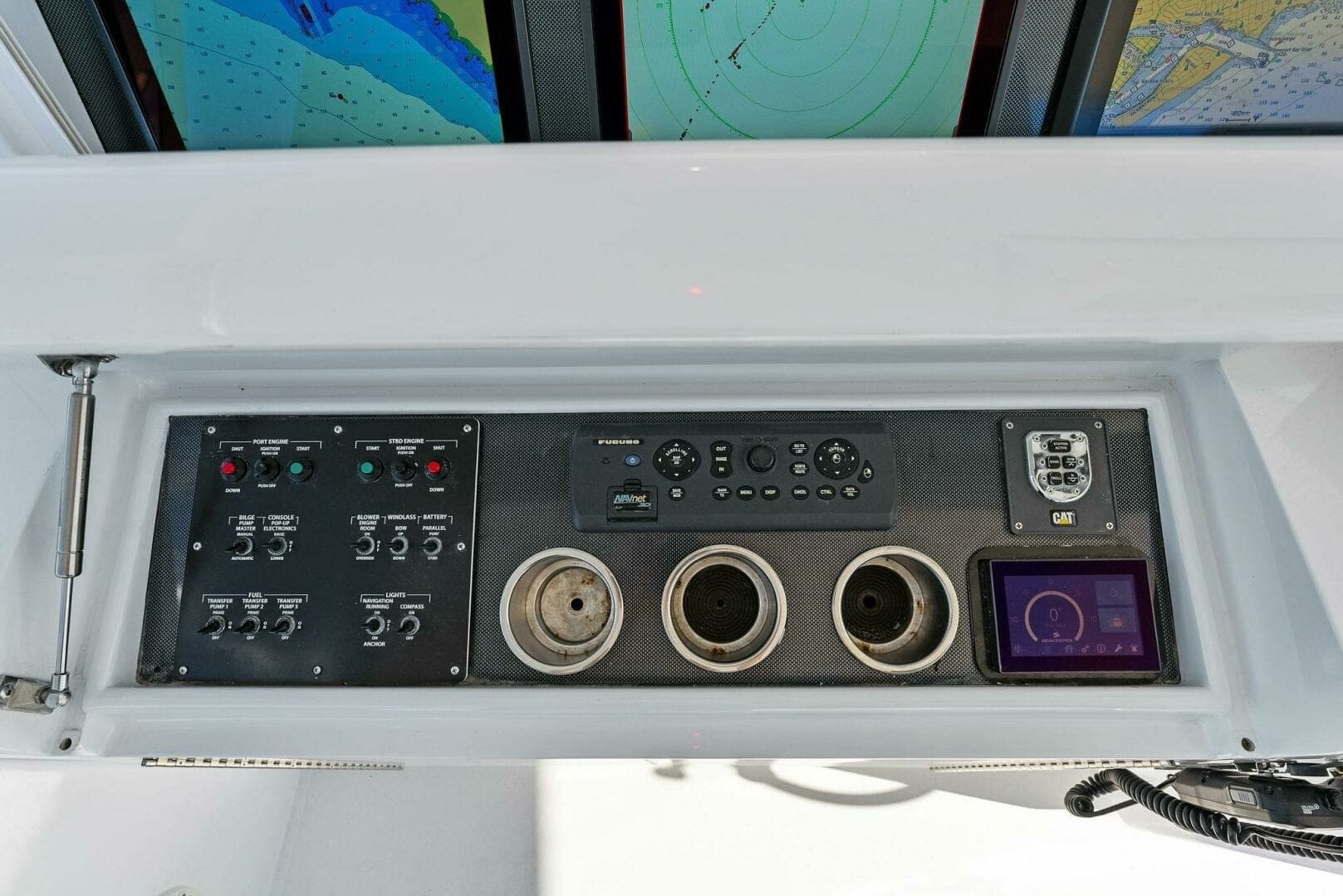 2007 Hatteras 64 Convertible -CHUPACABRA: Helm Control Panel with Displays