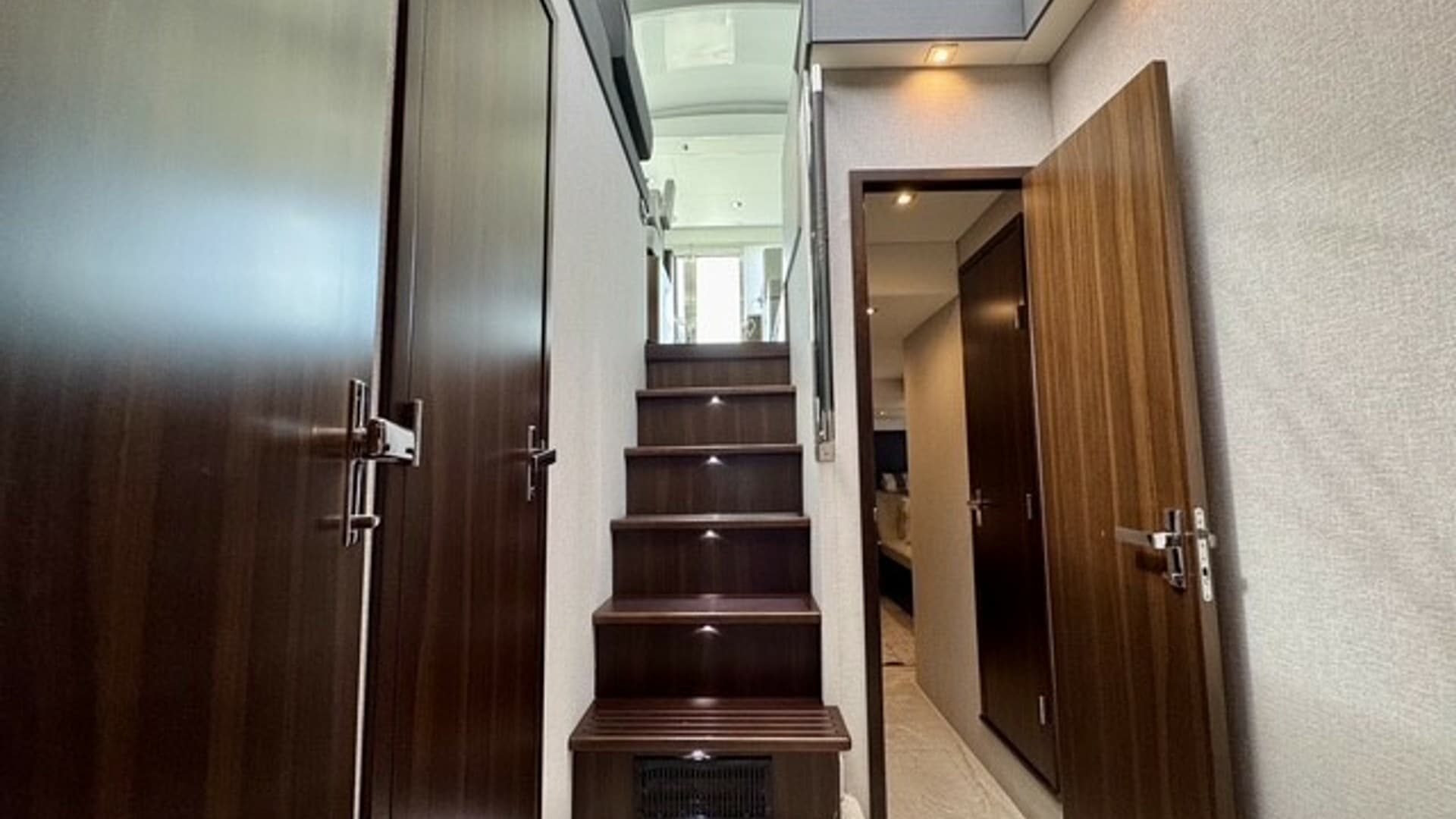 Interior Stairway with Wood Paneling