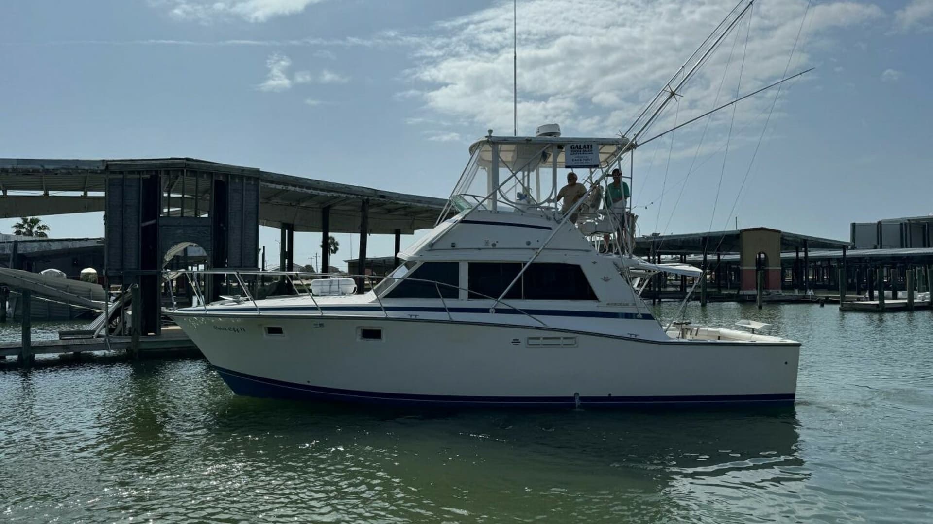 1983 Bertram 385 Convertible- Cast Off II-Port Profile