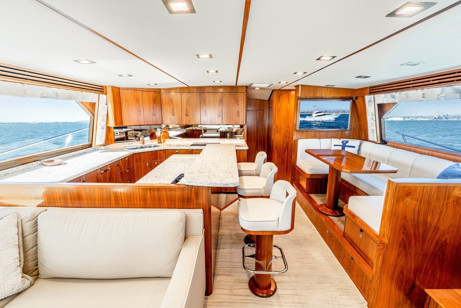 2018 Viking 72 Convertible "50 Caliber" - Spacious Salon and Galley Area