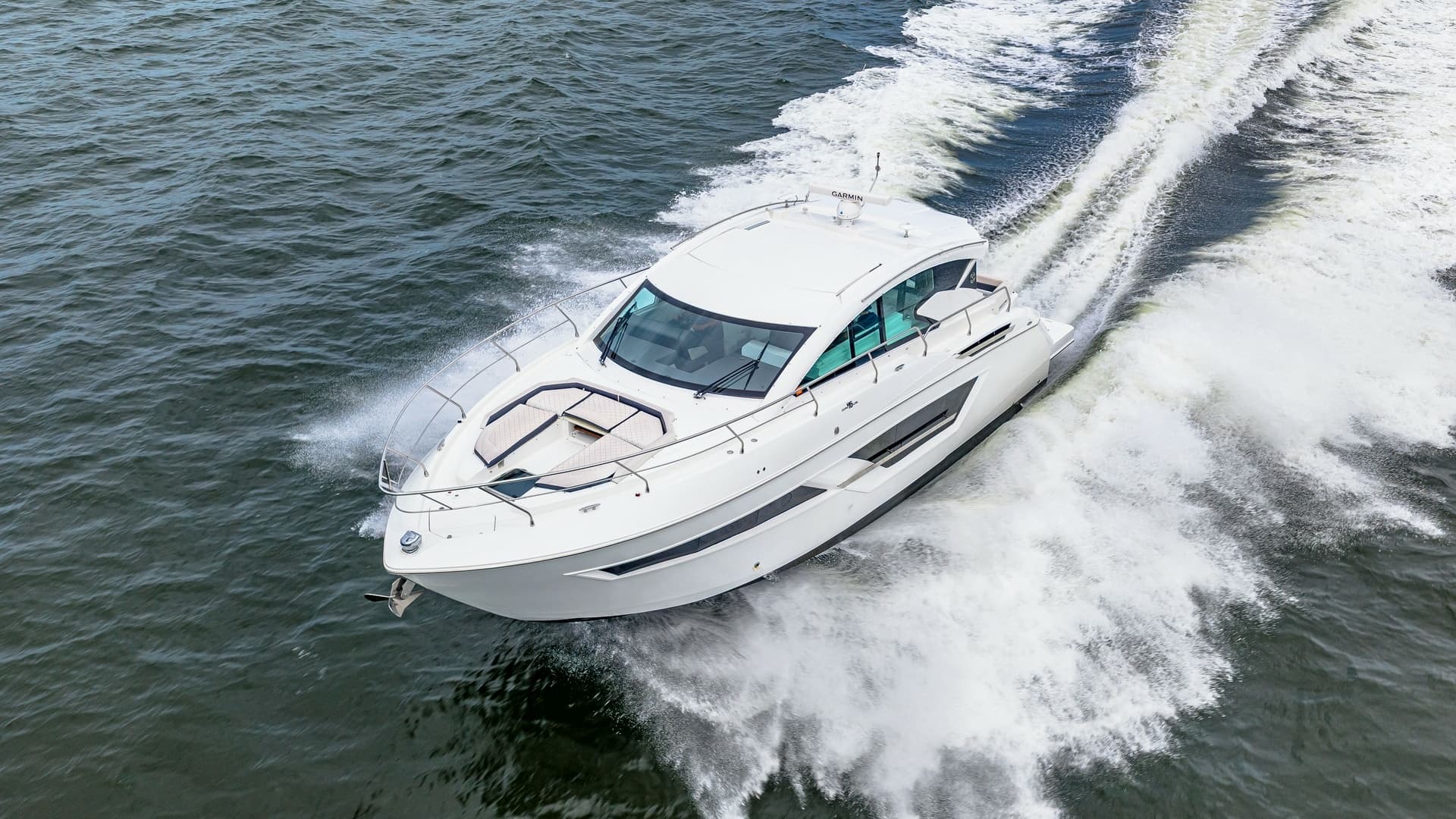 Aerial View of Cruisers Yachts Cantius 46