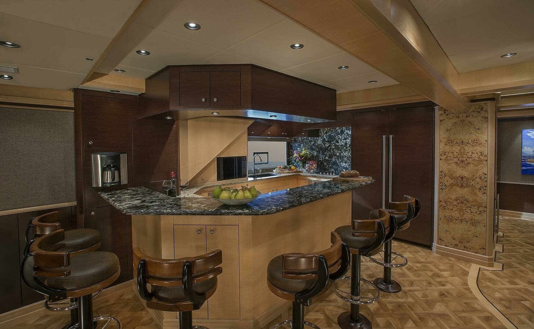 2019 Nordlund 115 Expedition Yachtfisher - "CAZADOR": Elegant Galley with Bar Seating