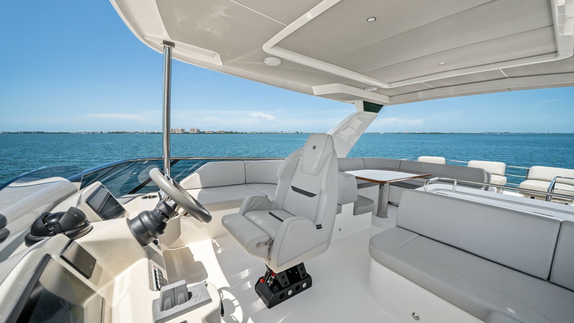 Spacious Flybridge with Helm Station