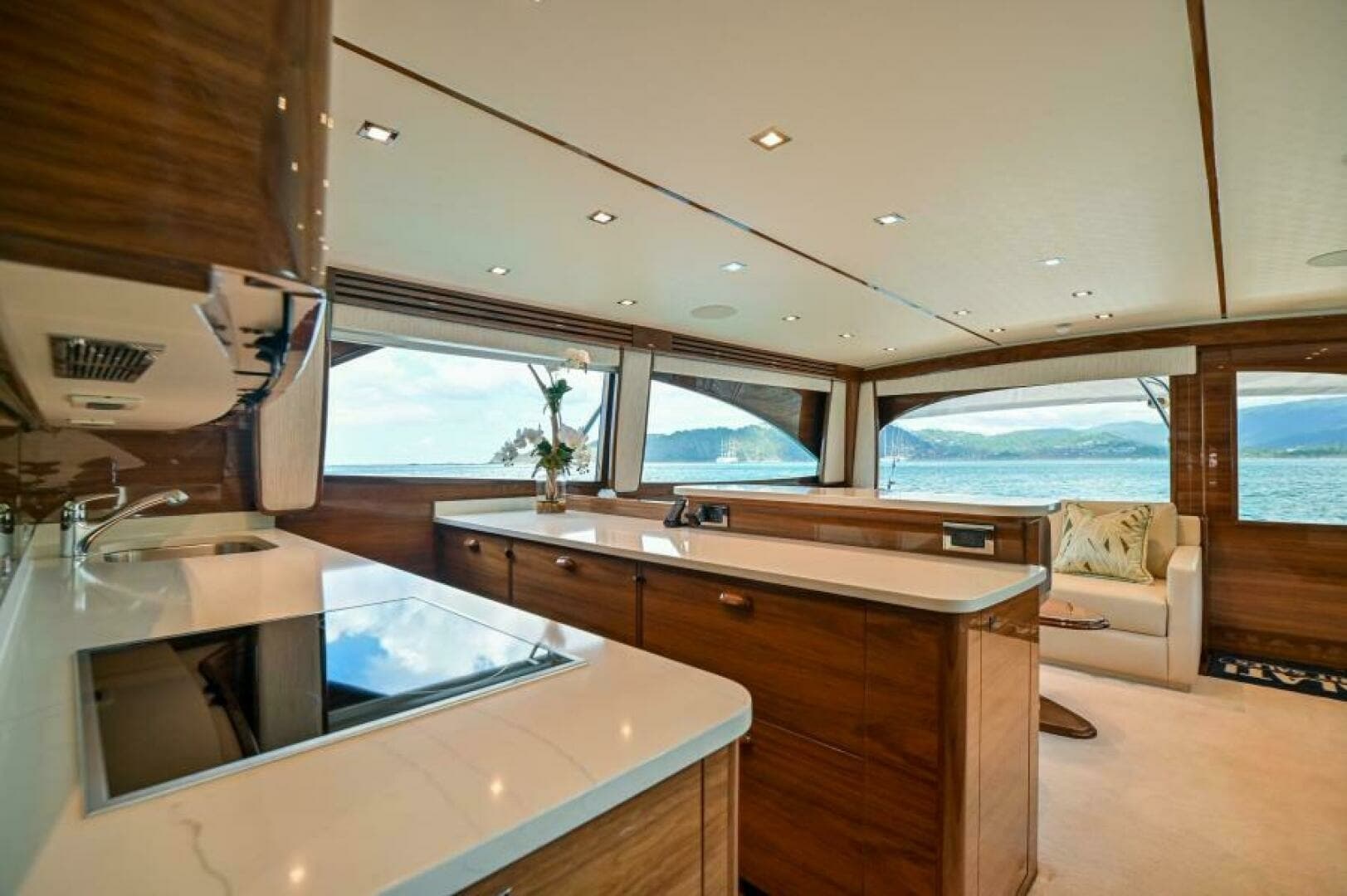 Spacious Salon with Galley View