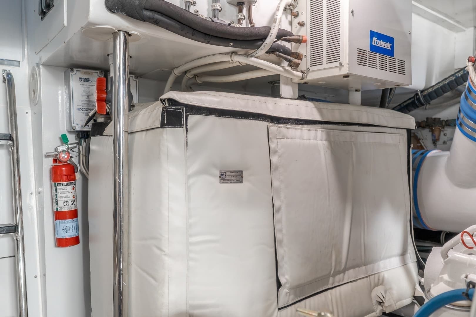 2003 Hatteras 54 Convertible - "BRAINWAVE": Engine Room with Insulated Components